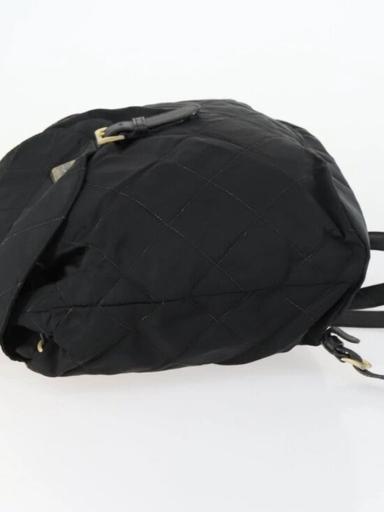 PRADA Backpack Nylon Black Gold Auth ka1154 main image 10